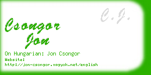 csongor jon business card